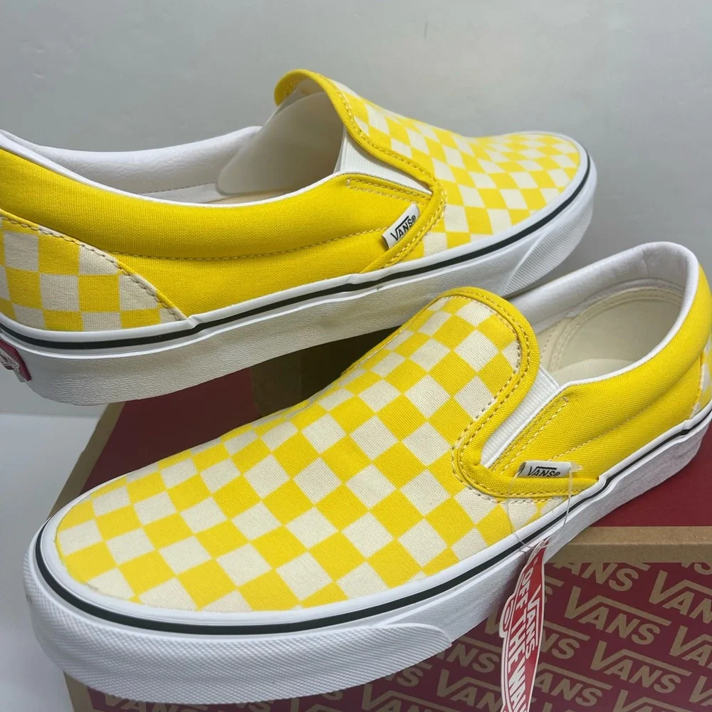 Vans Men’s Classic Slip-On
(Checkerboard) Cyber Yellow Sneakers 
VN0A33TB42Z - Picture 6 of 16
